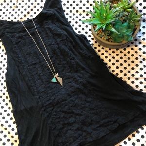 American Eagle Like New Black Lace Tank Top